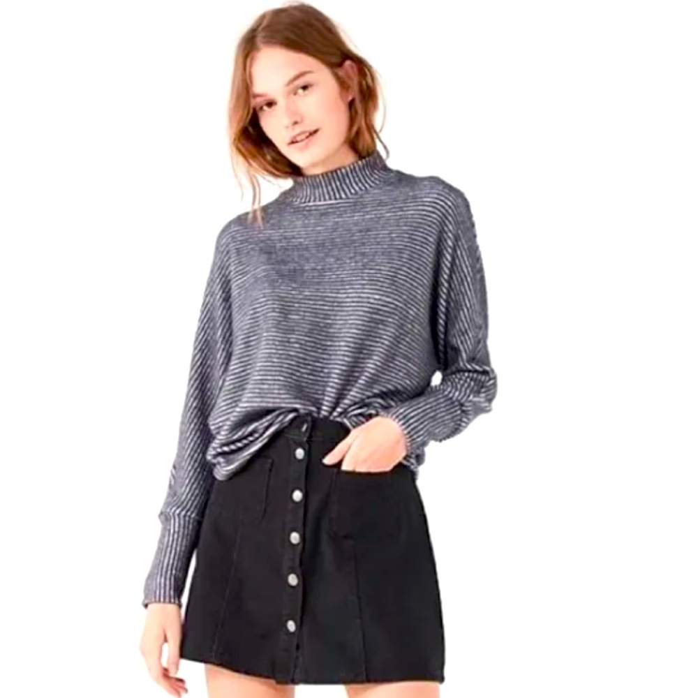 Urban Outfitters Blue Button Front A-Line Skirt